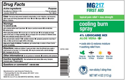 Label (Mg217 Cooling Burn Spray)